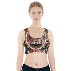 Colorful Mandala Sports Bra With Pocket by BangZart