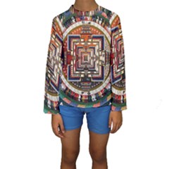 Colorful Mandala Kids  Long Sleeve Swimwear by BangZart