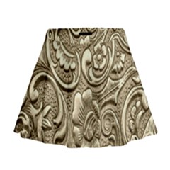 Golden European Pattern Mini Flare Skirt by BangZart