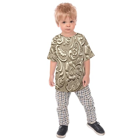 Golden European Pattern Kids Raglan Tee by BangZart