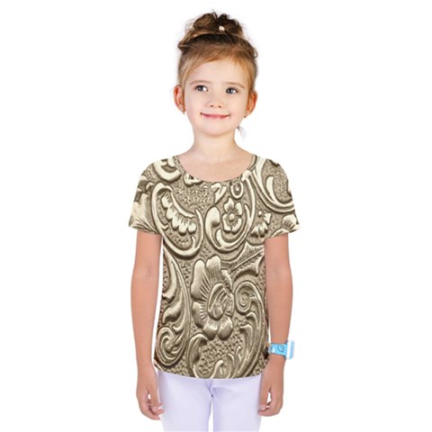 Golden European Pattern Kids  One Piece Tee by BangZart