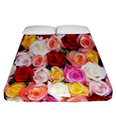 Rose Color Beautiful Flowers Fitted Sheet (queen Size) by BangZart