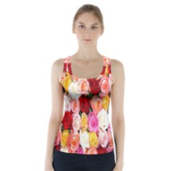 Rose Color Beautiful Flowers Racer Back Sports Top by BangZart