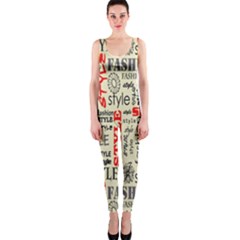 Backdrop Style With Texture And Typography Fashion Style Onepiece Catsuit by BangZart