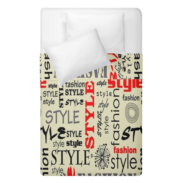 Backdrop Style With Texture And Typography Fashion Style Duvet Cover Double Side (Single Size)