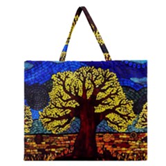 Tree Of Life Zipper Large Tote Bag