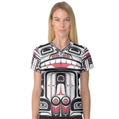 Ethnic Traditional Art V-neck Sport Mesh Tee