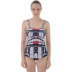 Ethnic Traditional Art Twist Front Tankini Set