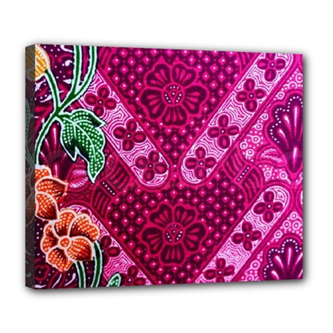 Pink Batik Cloth Fabric Deluxe Canvas 24  X 20  