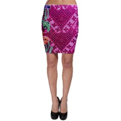 Pink Batik Cloth Fabric Bodycon Skirt by BangZart