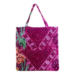 Pink Batik Cloth Fabric Grocery Tote Bag