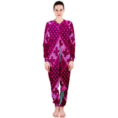 Pink Batik Cloth Fabric Onepiece Jumpsuit (ladies)  by BangZart