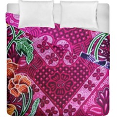 Pink Batik Cloth Fabric Duvet Cover Double Side (king Size) by BangZart