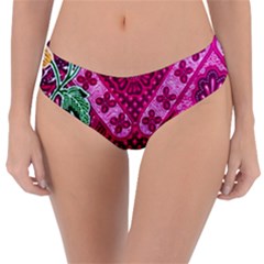 Pink Batik Cloth Fabric Reversible Classic Bikini Bottoms