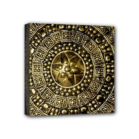 Gold Roman Shield Costume Mini Canvas 4  X 4  by BangZart