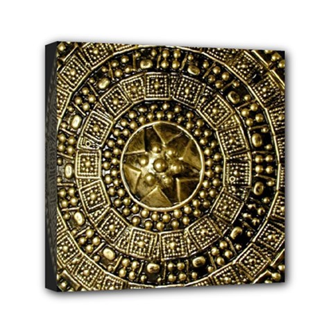 Gold Roman Shield Costume Mini Canvas 6  X 6  by BangZart