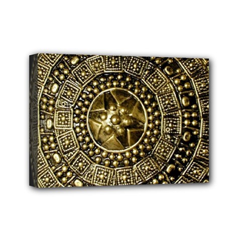 Gold Roman Shield Costume Mini Canvas 7  X 5  by BangZart