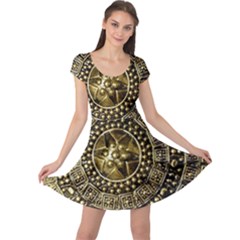 Gold Roman Shield Costume Cap Sleeve Dresses by BangZart