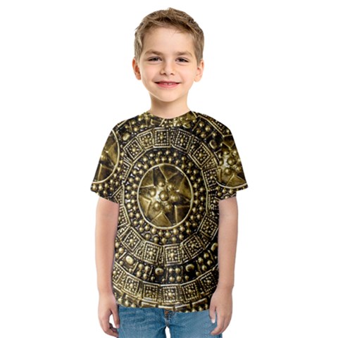 Gold Roman Shield Costume Kids  Sport Mesh Tee by BangZart