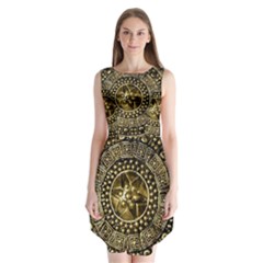 Gold Roman Shield Costume Sleeveless Chiffon Dress   by BangZart