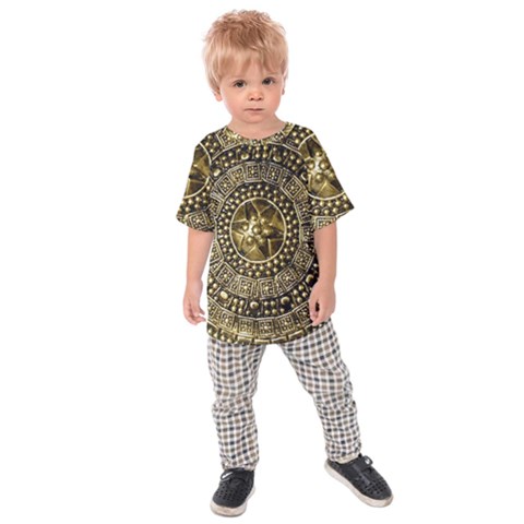 Gold Roman Shield Costume Kids Raglan Tee by BangZart