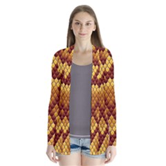 Snake Skin Pattern Vector Drape Collar Cardigan by BangZart