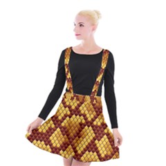 Snake Skin Pattern Vector Suspender Skater Skirt