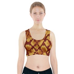 Snake Skin Pattern Vector Sports Bra With Pocket