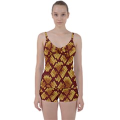 Snake Skin Pattern Vector Tie Front Two Piece Tankini