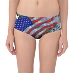 Usa United States Of America Images Independence Day Mid-waist Bikini Bottoms by BangZart