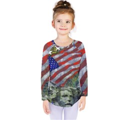 Usa United States Of America Images Independence Day Kids  Long Sleeve Tee