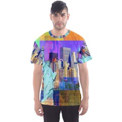 New York City The Statue Of Liberty Men s Sports Mesh Tee