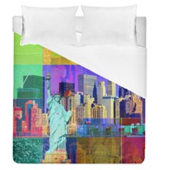 New York City The Statue Of Liberty Duvet Cover (queen Size) by BangZart