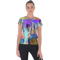 New York City The Statue Of Liberty Short Sleeve Sports Top 