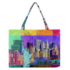 New York City The Statue Of Liberty Medium Zipper Tote Bag