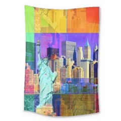 New York City The Statue Of Liberty Large Tapestry by BangZart