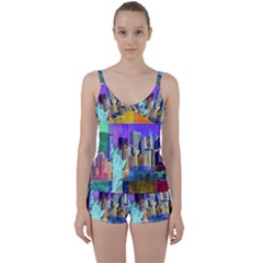 New York City The Statue Of Liberty Tie Front Two Piece Tankini by BangZart