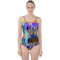 New York City The Statue Of Liberty Cut Out Top Tankini Set