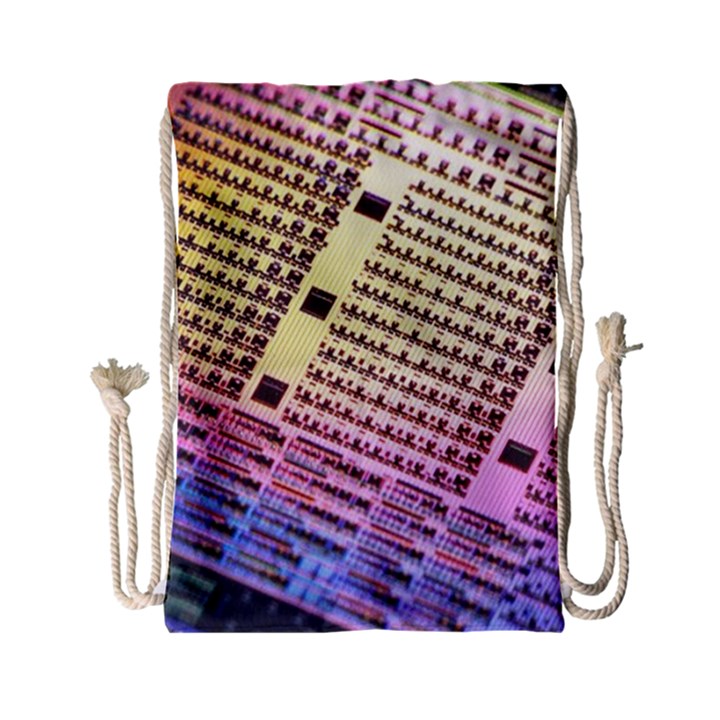 Optics Electronics Machine Technology Circuit Electronic Computer Technics Detail Psychedelic Abstra Drawstring Bag (Small)