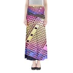 Optics Electronics Machine Technology Circuit Electronic Computer Technics Detail Psychedelic Abstra Full Length Maxi Skirt by BangZart