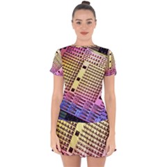 Optics Electronics Machine Technology Circuit Electronic Computer Technics Detail Psychedelic Abstra Drop Hem Mini Chiffon Dress by BangZart