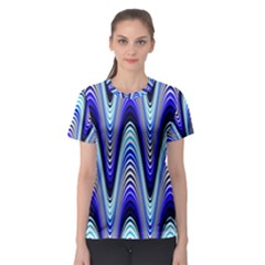 Waves Blue Women s Sport Mesh Tee