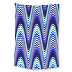 Waves Blue Large Tapestry by Colorfulart23