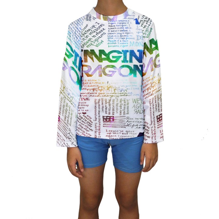 Imagine Dragons Quotes Kids  Long Sleeve Swimwear