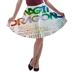 Imagine Dragons Quotes A-line Skater Skirt by BangZart