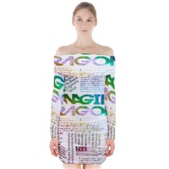 Imagine Dragons Quotes Long Sleeve Off Shoulder Dress by BangZart