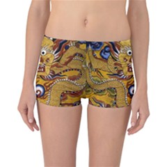 Chinese Dragon Pattern Reversible Boyleg Bikini Bottoms