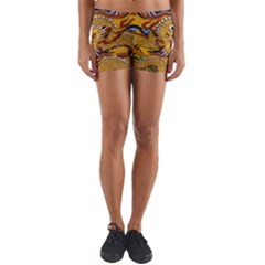 Chinese Dragon Pattern Yoga Shorts