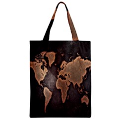 Grunge Map Of Earth Zipper Classic Tote Bag