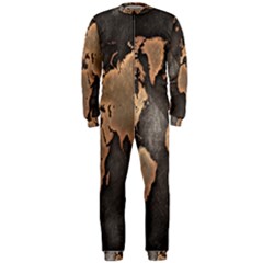 Grunge Map Of Earth Onepiece Jumpsuit (men) 